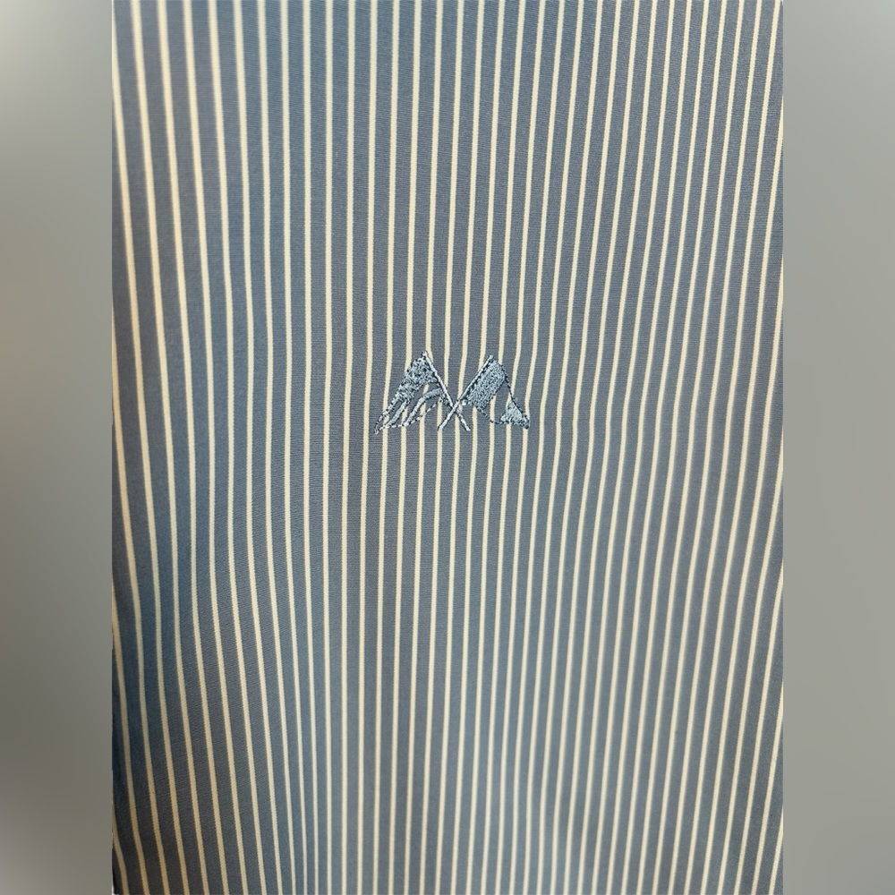 Lindbergh Blue White Stripe Soft Touch Poplin Button Down Size XL - Picture 2 of 8